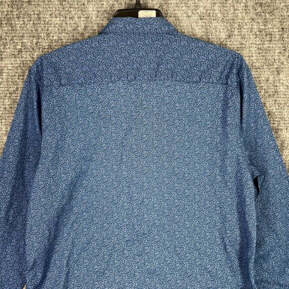CALVIN KLEIN SHIRT MENS XL BLUE PARTY DANCE CLUB‎ BUTTON-FRONT LONG-SLEEVE - Picture 4 of 13